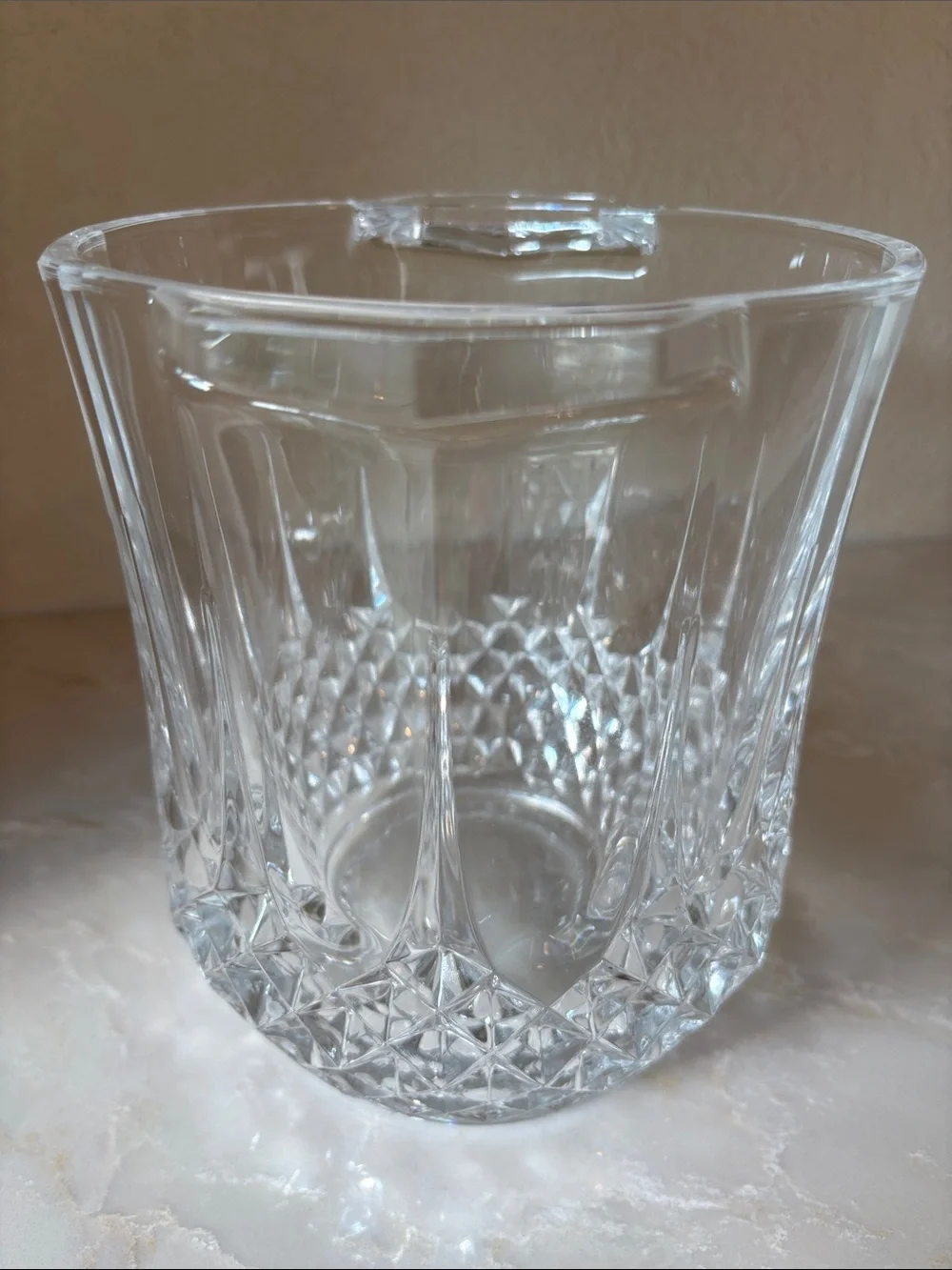 Faceted Clear Crystal Ice Bucket